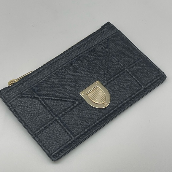 DIORAMA CHRISTIAN DIOR Medium Card HOLDER Slim Wallet Unisex Black Leather New - Picture 10 of 10